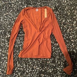 SKIMS Fits Everybody Plunge Top Saffron